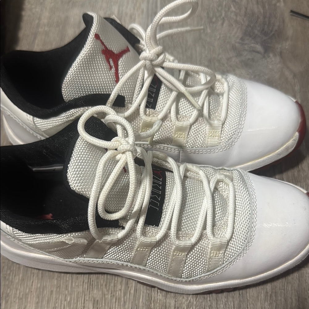 Men's White and Red Athletic Shoes